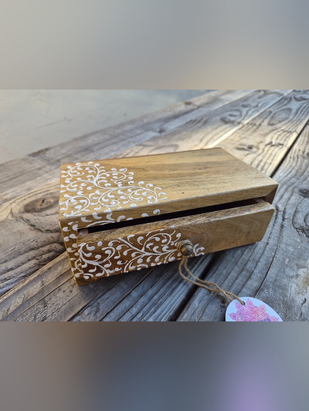 Treasures of India Handcrafted Wooden Box - Picture 3 of 11